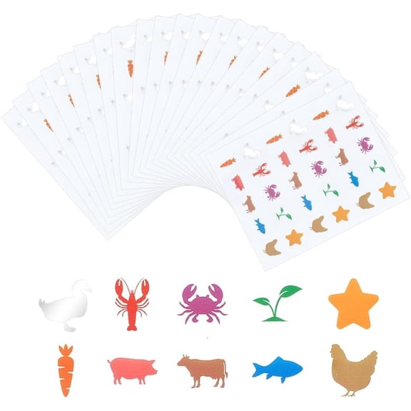 600Pcs/20 Sheets Wedding Meal Choice Stickers for Place Cards 0.8 Inch Carrot Chicken Cow Fish Food Choice Sticker Wedding Meal Place Card Menu Sticker for Party Supplies Colorful DIY