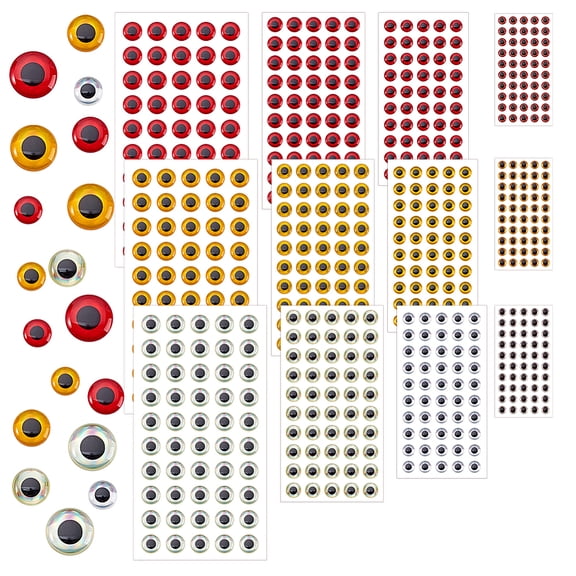 600Pcs 3 Colors 3D Simulation Laser Fishing Lure Eyes Sticky Artificial Realistic Lure Eye Artificial Fish Eyes