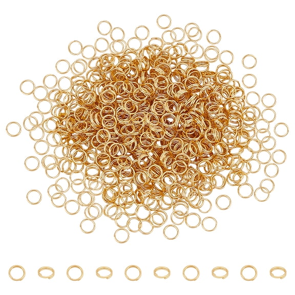 600Pcs 304 Stainless Steel Split Rings Double Loops Jump Rings Real 18K Gold Plated 24 Gauge 5x1mm Inner Diameter: 4mm