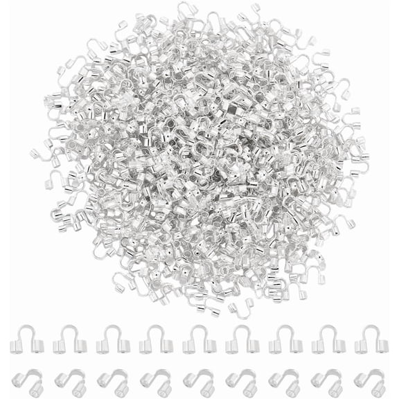 600Pcs 5x6x2mm Metal Wire Guardians Thread Protector Silver U Shape Guards Cable Protectors Loop Guardian Hole 1.5mm