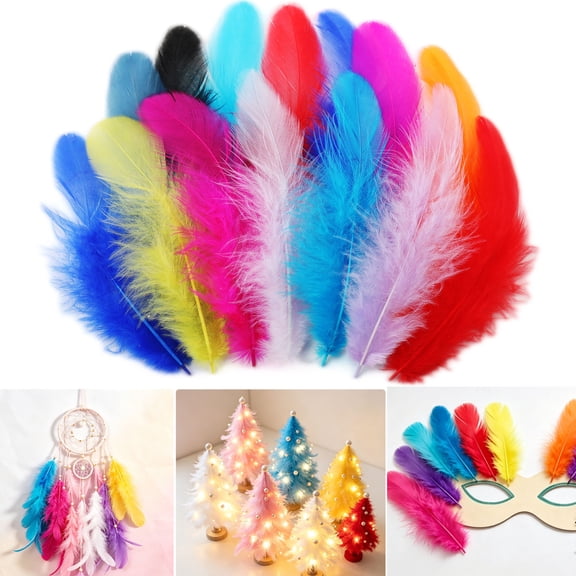 600Pcs Colorful Craft Feathers, 35 Inch Bulk Assorted Feathers for DIY, Dream Catcher, Party Home Decor
