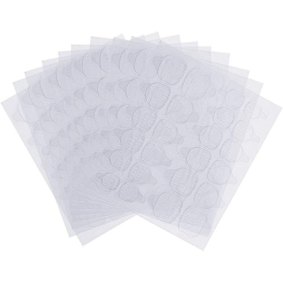 25 Sheets(600pcs) Double-Side Nail Adhesive Tabs, Glue Sticker False Nail Jelly Gel Glue Tabs, Enlarge Dimension Waterproof Breathable Jelly Adhesive Tab for Acrylic Fake Nails Manicure Tape