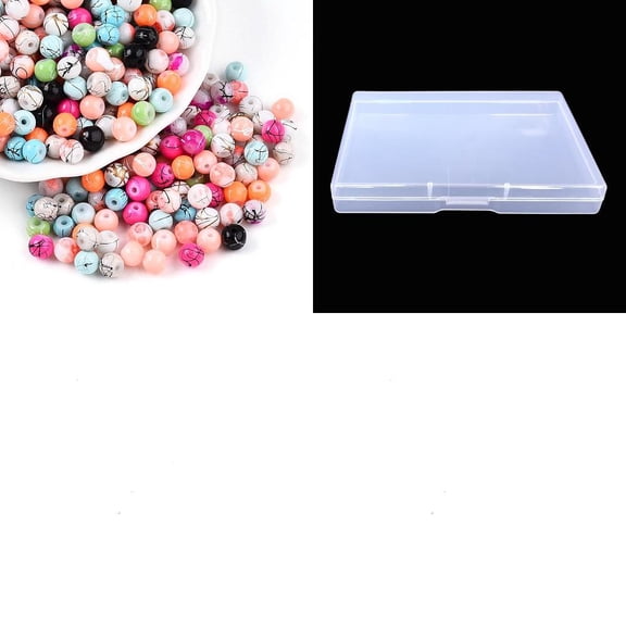 600Pcs Drawbench Glass Beads Baking Painted Round Mixed Color 6~6.5mm Hole: 1.2~1.6mm diy