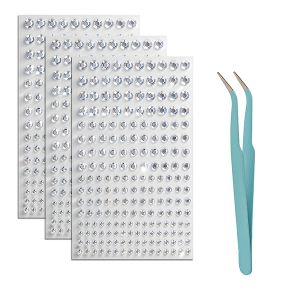 600Pcs Face Gems Hair Gems, Self-Adhesive Face Jewels Eye Jewels Rhinestones 3/4/5/6 mm DIY Face Gems Stick on, Hair Body Rhinestones Gems Rave Accessories for Face Eyes Makeup Body, Crafts