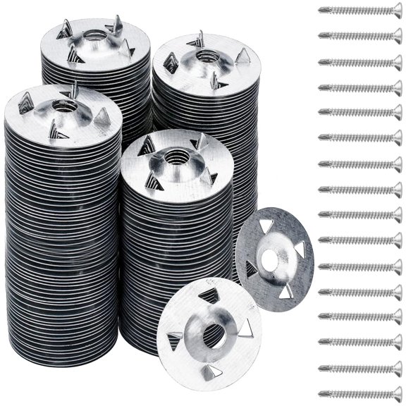 600Pcs Foam Board Fasteners - 1-1/8 Inch Metal Washers for Fixing Installation