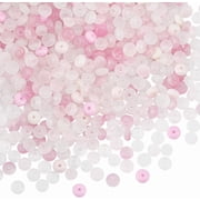 600Pcs Imitation Jade Glass Beads Rondelle Beads Pearl Pink 66.5x3.5mm Hole 1.21.4mm for DIY