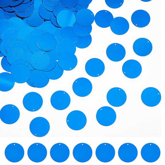 600Pcs Large Sequin Flat Round Paillettes Bulk 28.5mm PVC Sequin Paillettes Blue Embroidery Craft Sequins