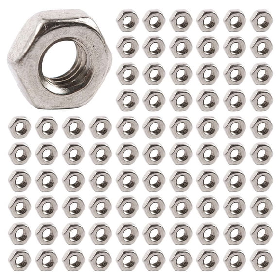 600Pcs M3 3mm Female Thread Hex Metal Nut Fastener Silver Tone