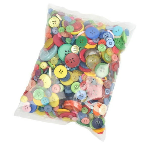 600Pcs Mixed Buttons Colorful Button Resin Small to Large Round Button Material for DIY Handmade Scrapbooking