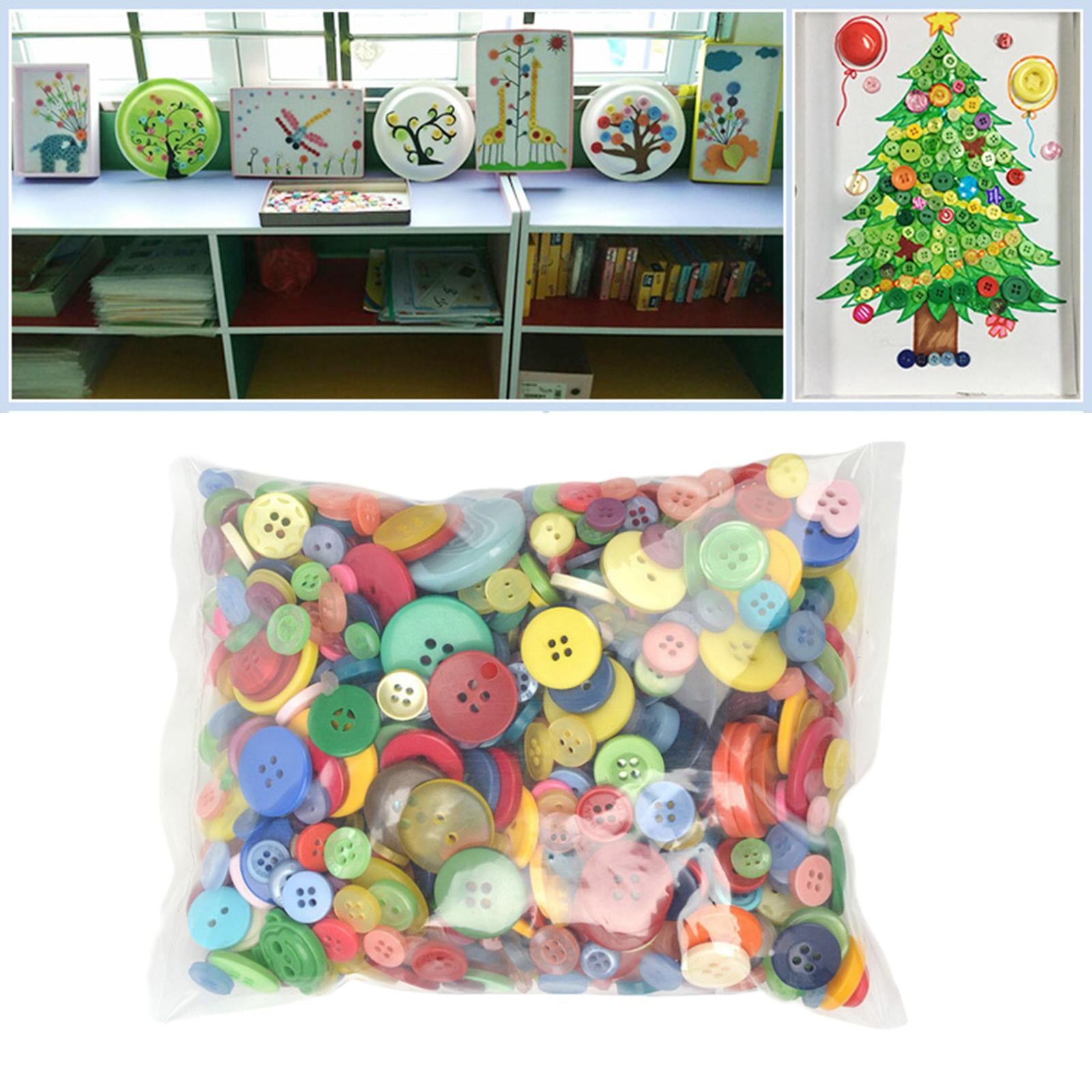 600Pcs Mixed Buttons Small to Large Assorted Button 2-4 Holes Resin ...