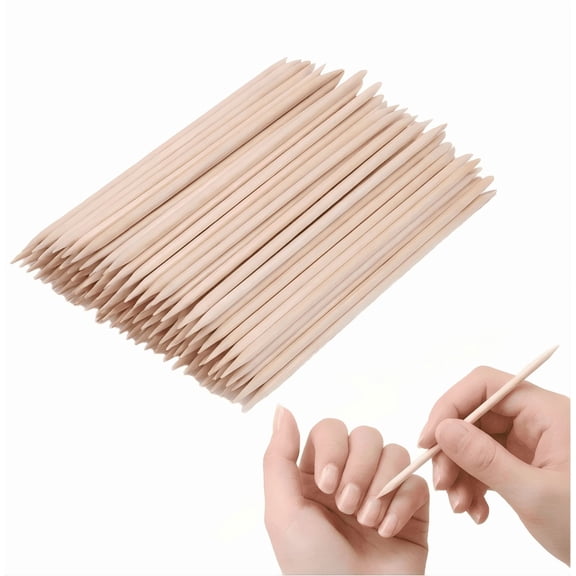 600Pcs Orange Wood Sticks for Nails, Double Sided Cuticle Pusher Remover Nail Art Manicure Pedicure Tool for Manicure Pedicure