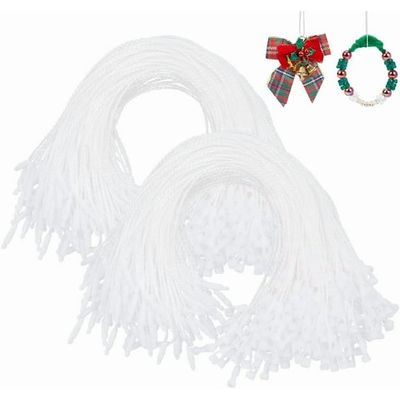600Pcs Ornament String Hangers Ornament Hooks White Precut Ribbon Ropes Ornament String with Snap Fastener Polyester Wire for Christmas Tree Holiday Party Hanging Decorations Crafts Colorful DIY