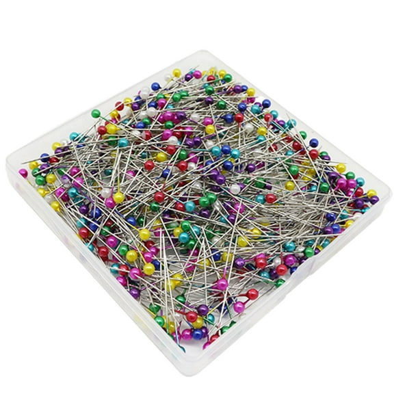 600Pcs Pearlized Sewing Pins for Fabric Quilting Dressmaker Jewelry DIY Craft Decoration Straight Pins with Easy Grip Needle Bead Multicolor