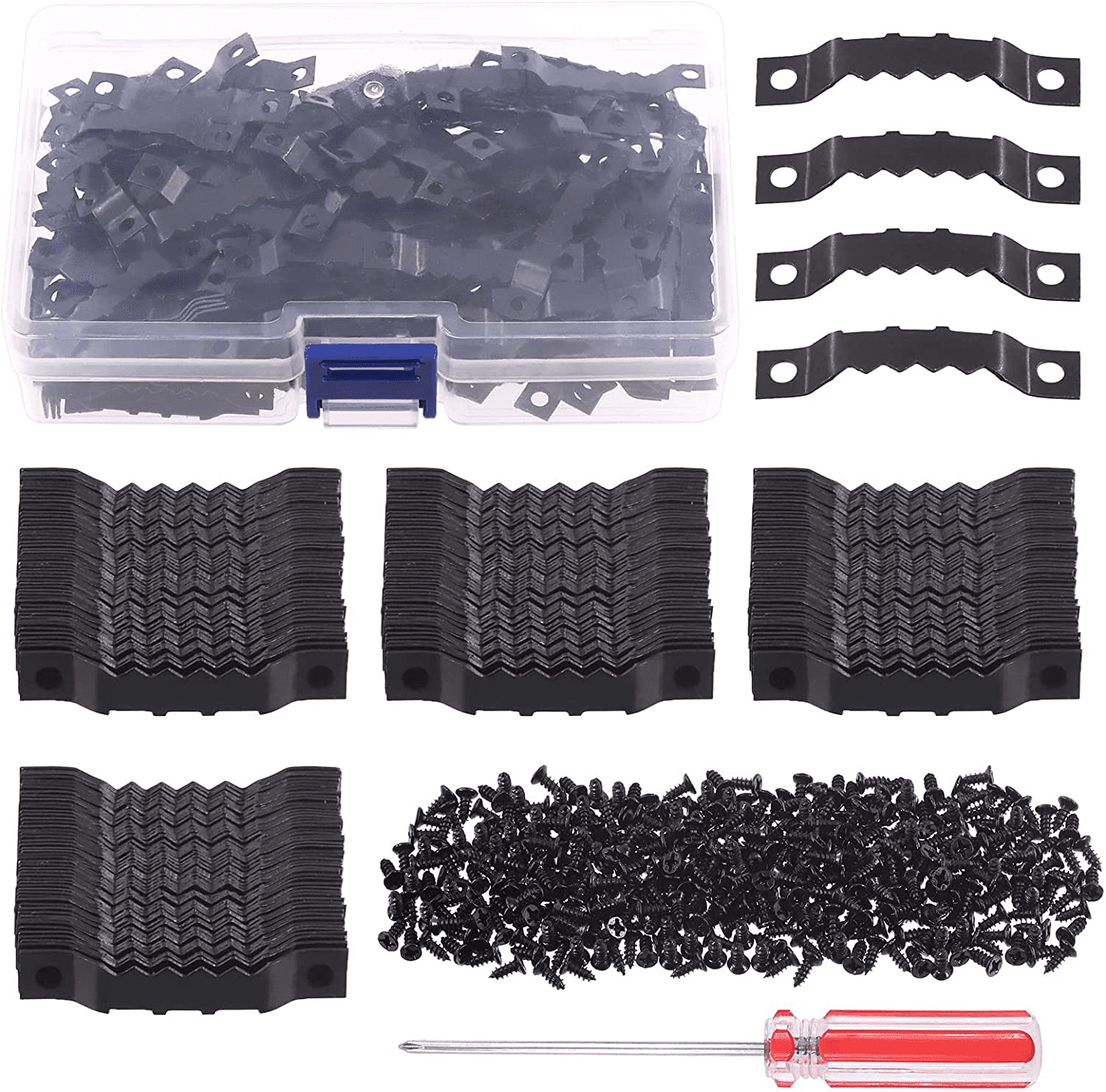 600Pcs Sawtooth Picture Frame Hanging Hangers Double Hole with Screws and Screwd
