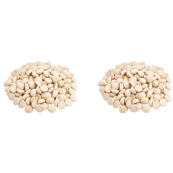 600Pcs Split Wood Balls Unfinished Half Wooden Balls Half Round Craft Balls for DIY Craft Arts 15mm