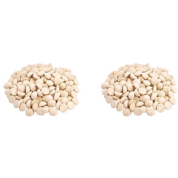 600Pcs Split Wood Balls Unfinished Half Wooden Round Craft for DIY Arts 15mm