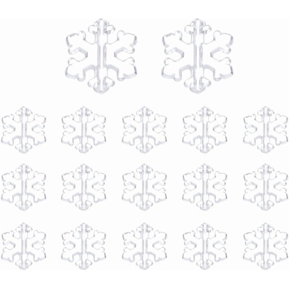 600Pcs Transparent Acrylic Beads Snowflake Clear 12.5x12x2.5mm Hole: 1.2mm Craft Supplies