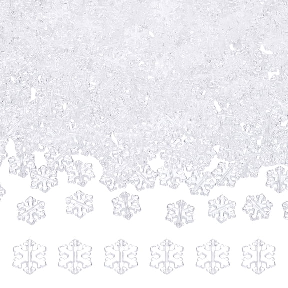 600Pcs Transparent Acrylic Beads Snowflake Clear 12.5x12x2.5mm Hole: 1.2mm