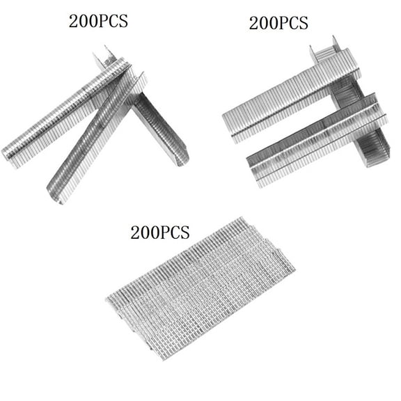 600Pcs U/T/Door Shaped Staples for Stapler, Steel Brad Nails for Wood Furniture, Flooring, Wiring, DIY Household Workshop Use, 8mm 10mm 12mm