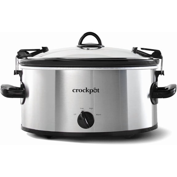 600S Cook' N Carry 6-Quart Oval Manual Portable Slow Cooker, Silver