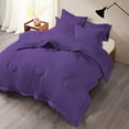 thumbnail image 1 of 600TC- 1 Piece Luxury Round Circle Design Comforter, 300 GSM All Season, 100% Egyptian Cotton - OverSized King Plus Size ( 120" x 128" ) Inches, 1Pc Comforter Only, (Solid Purple), 1 of 7