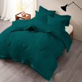 thumbnail image 1 of 600TC- 1 Piece Luxury Round Circle Design Comforter, 300 GSM All Season, 100% Egyptian Cotton - OverSized King Plus Size ( 120" x 128" ) Inches, 1Pc Comforter Only, (Solid Teal), 1 of 7
