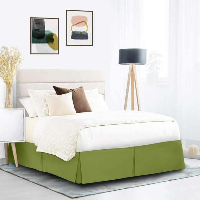 600TC Luxury Pima Cotton Bed Skirt – Soft, Durable, and Elegant for a Perfect Bed 24" Drop – 1-PC Twin (39" x 75") Size, Dust Ruffle/Bed Skirt, Twin, Solid Sage Green