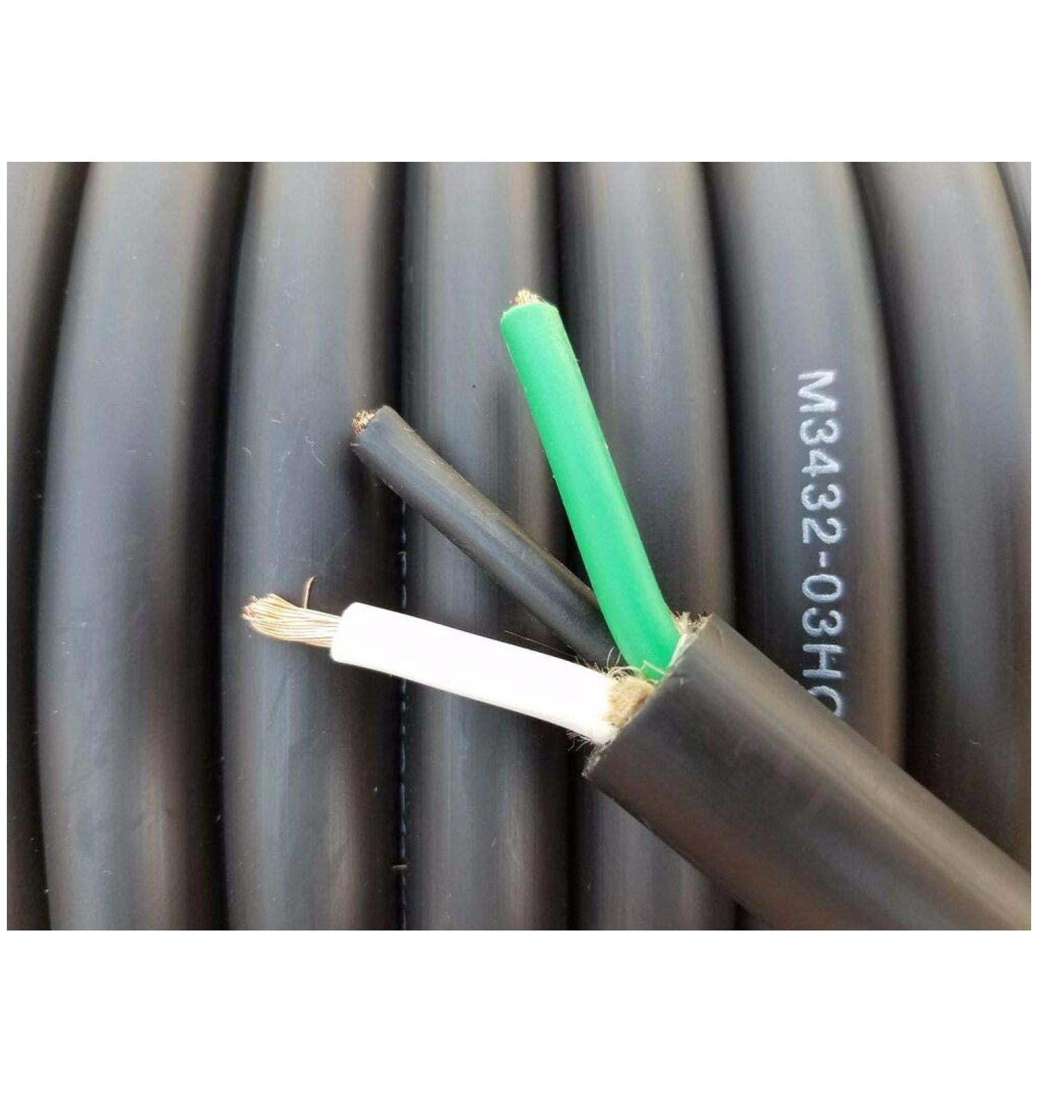 (600V) 12/3 AWG Gauge Copper, SOOW Portable Outdoor Flexible Wire Cable - 25' Foot