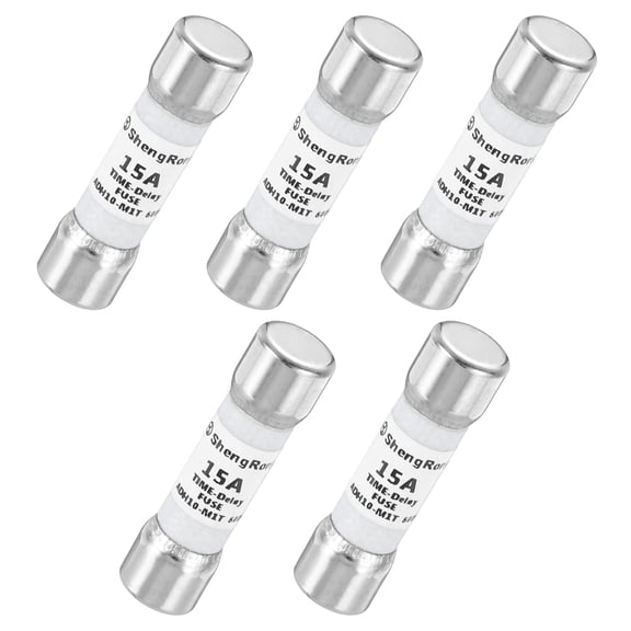 600V 15A Time Delay Fuse Glass Fuses Current Limiting Protection Cartridge Fuse for DIY Inverter Circuit Board 5Pack