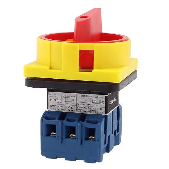 600V 25A ON/OFF 2 Positions 3 Phase Rotary Cam Changeover Switch