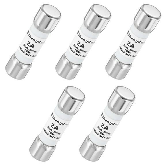 600V 2A Time Delay Fuse Glass Fuses Current Limiting Protection Cartridge Fuse for DIY Inverter Circuit Board 5Pack