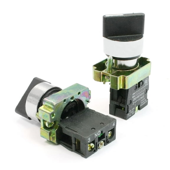 600V Ui 10A Ith Panel Mounting Two Positions NO. SPST Rotary Knobs Switch 2 Pcs