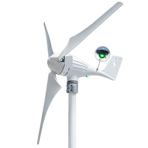 600W 12V 24V Wind Turbine Generator 3 5 6 Blades Residential AC Hawt Wind Mill With MPPT Controller Charging Indicator LED