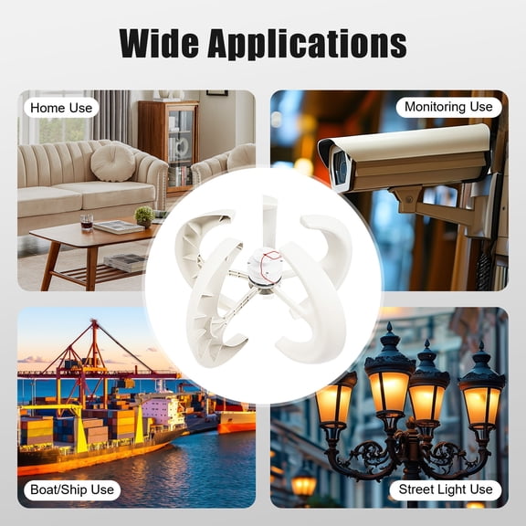 600W 12V Vertical Wind Turbine Generator Lantern Shaped 5-Blade VAWT with MPPT Controller for Home Boat RV