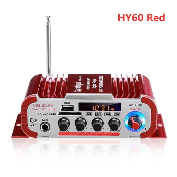 600W 2CH Home Car Digital Amplifiers Hifi Stereo Bass Power Amplifier FM USB SD LED Subwoofer Loud Speaker ,Small Footprint