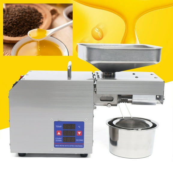 600W Automatic Oil Press Machine Peanuts Oil Expeller Commercial Stainless Steel Extractor