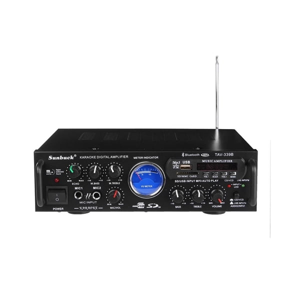 600W Bluetooth Power Stereo Amplifier HIFI VU Meter FM 2CH USB SD Home Amplifiers Theater Digital Amp Car - Clear Sound Output