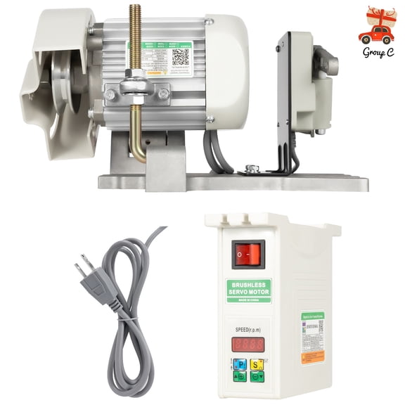 600W Brushless Servo Motor for Industrial Sewing Machine, Low Noise Energy Saving Sewing Machine Motor 110V 500-4500RPM with Controller, 99.5% Pure Copper Servo Motor