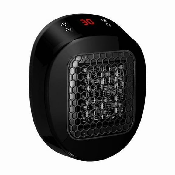 600W Ceramic Plug-In Heater, Fast Heating Indoor Heater with Adjustable Thermostat—LED Display & Wireless Remote, Compact for Christmas Home/Office/Desk Use