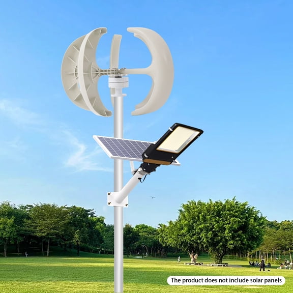 600W D.C 12V 5-Blade Lantern Wind Turbine Generator Vertical Axis Wind Power IP67 35.43*23.62 in for Home Use, Monitoring Use, Boat/Ship Use