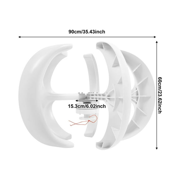 600W D.C 12V 5-Blade Lantern Wind Turbine Generator Vertical Axis Wind Power