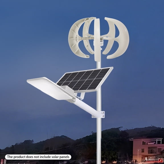 600W DC 24V 5-Blade Lantern Wind Turbine Generator Vertical Axis Wind Power for Home Use, Monitoring Use