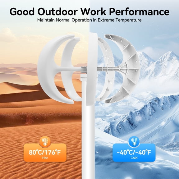 600W DC 24V 5-Blade Lantern Wind Turbine Generator Vertical Axis Wind Power