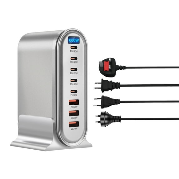 600W Display PD Charger Gallium Nitride Desktop Charging Adapter