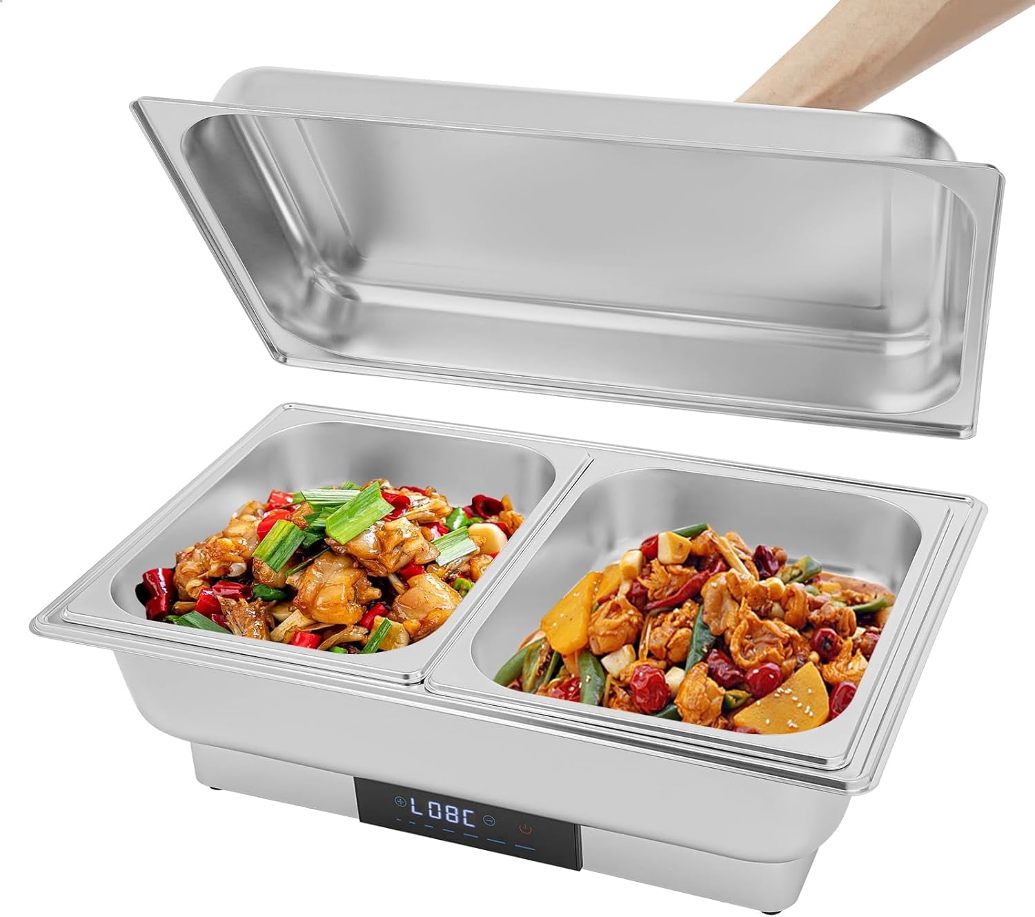 600W Electric Chafing Dish, Buffet Warmer for Catering w/Temp Control ...