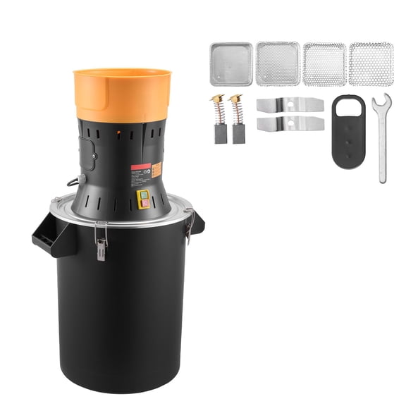 600W Electric Grain Mill Grinder High Power Commercial Spice Grinder 14 Gal Pulverizer Powder Machine with Galvanized Sharp Blades for Dry Grains Spices Cereals Coffee Corn Pepper