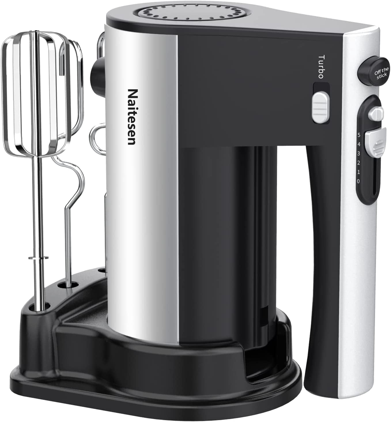 600W Electric Hand Mixer Kitchen Handheld 10 Speed Powerful with Turbo for Baking Cake Lightweight & Personal Egg Beaters Dough Hooks, Whipping Mixing Cookies