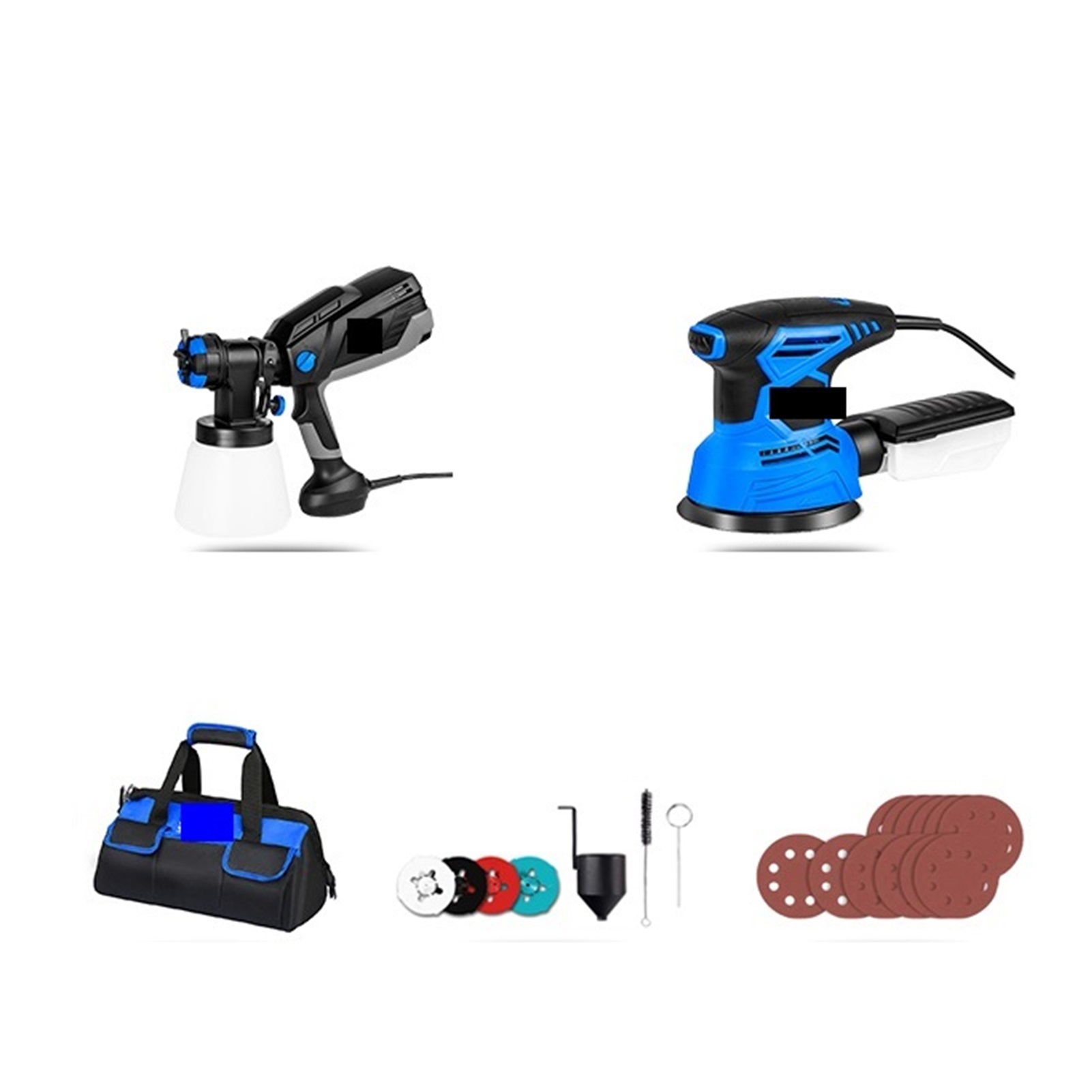 600W Electric Spray Gun/300W Random Orbital Sander Suit Household HVLP