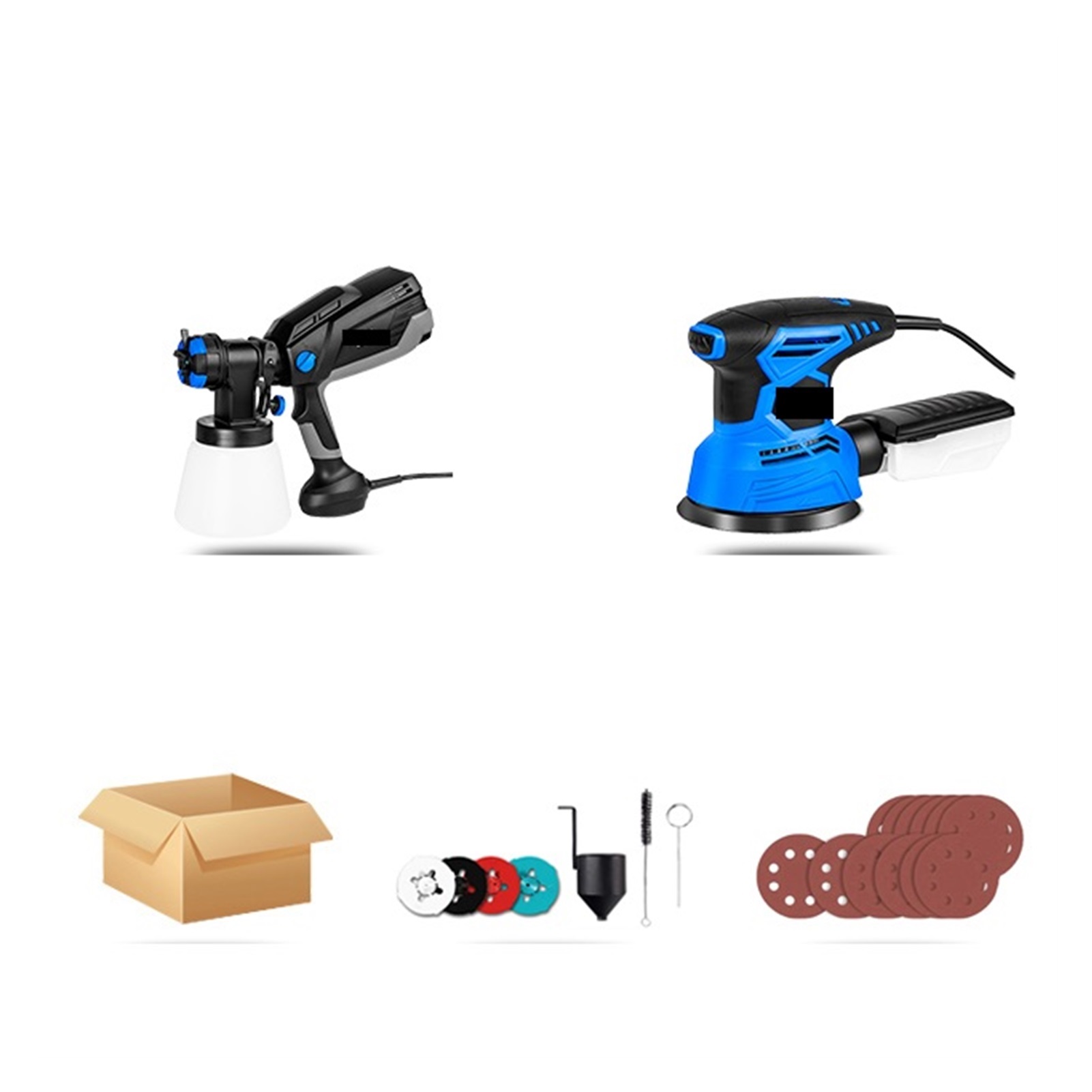 600W Electric Spray Gun/300W Random Orbital Sander Suit Household HVLP