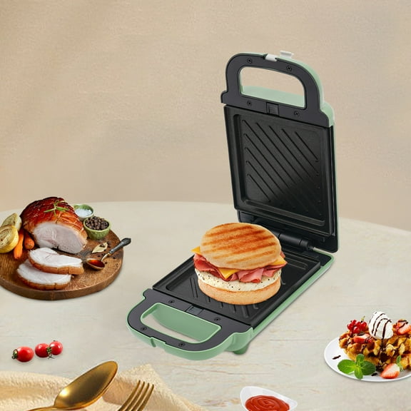 600W Green Electric Sandwich Maker Breakfast Machine Portable Sandwich Maker